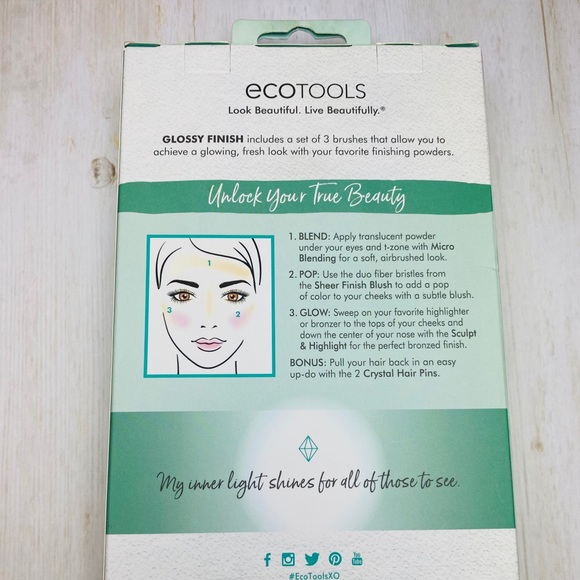 🔥🔥🔥EcoTool’s 3 brushes + two Crystal Hair Pins 💎 - Picture 5 of 7